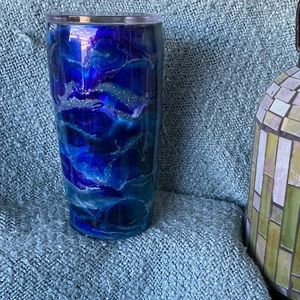 Alcohol ink drinking tumbler